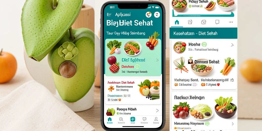 Tampilan antarmuka aplikasi Diet Sehat 8II yang user-friendly.