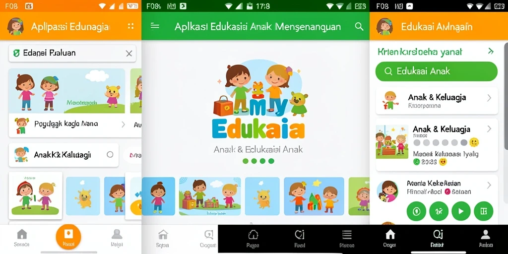 Antarmuka interaktif aplikasi F08 untuk Edukasi Anak.