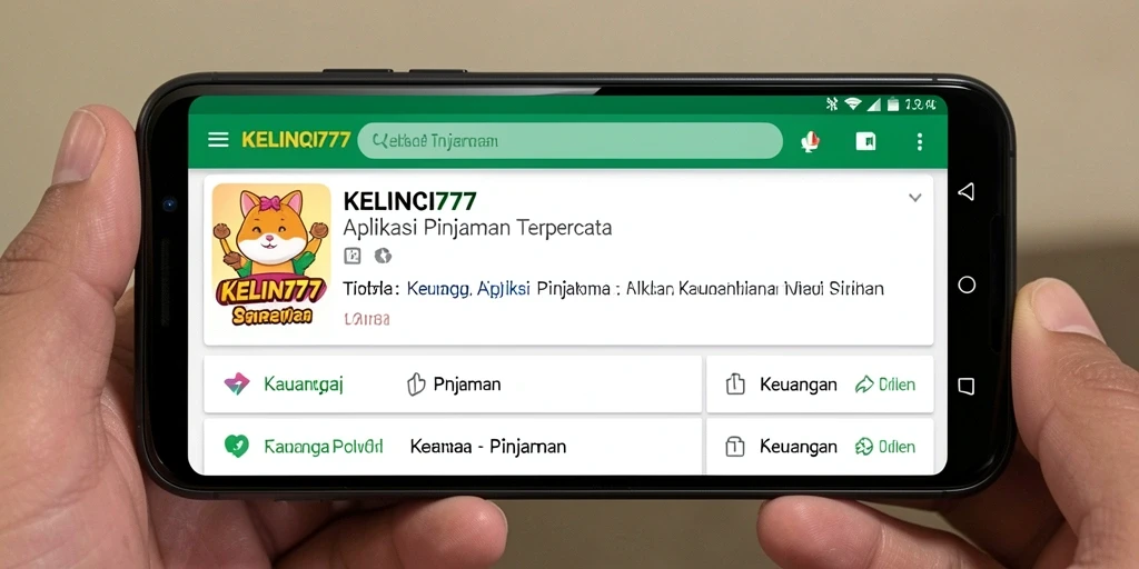 Tampilan antarmuka aplikasi KELINCI777 untuk pengajuan pinjaman.