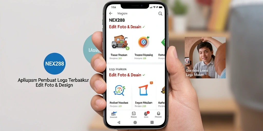 Tampilan antarmuka pengguna NEX288 untuk desain logo yang memukau.