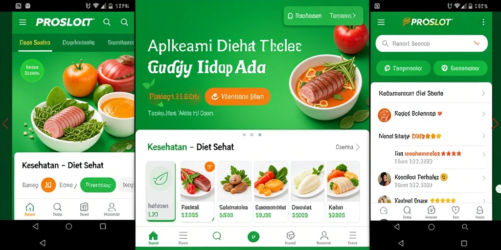 Tampilan antarmuka PROSLOT yang sederhana dan informatif untuk Diet Sehat.
