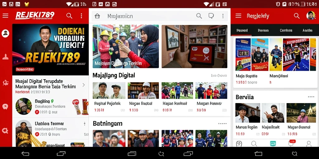 Screenshot aplikasi REJEKI789 menampilkan antarmuka Majalah Digital yang menarik.
