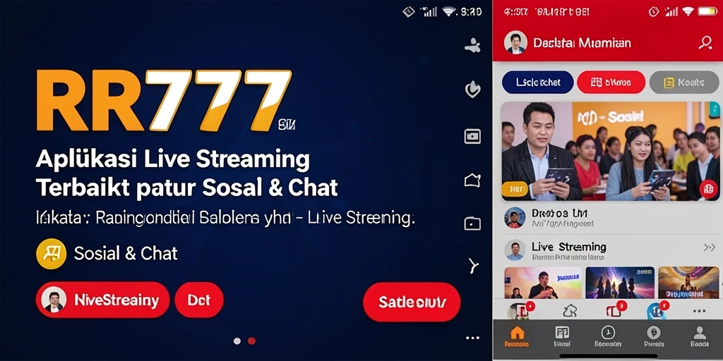 Antarmuka RR777 yang menarik saat Live Streaming dengan fitur interaktif.