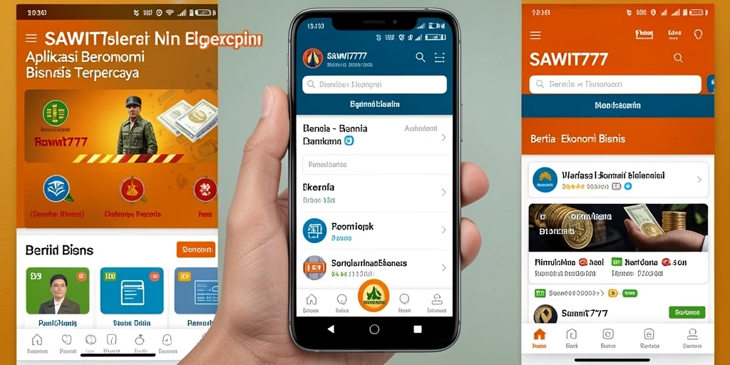Tampilan antarmuka aplikasi SAWIT777 yang menarik dan informatif.